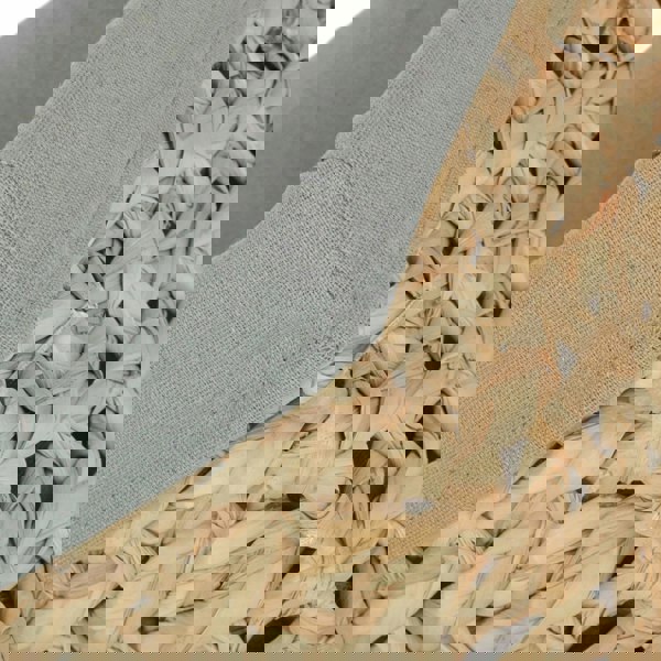 Thatch Grass Woven Storage Basket with Grey Cotton Lining