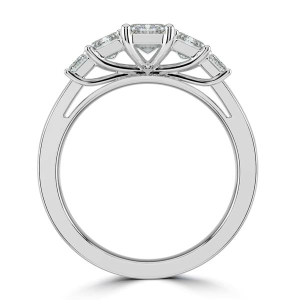 Sarah Layton Platinum Five Stone Emerald Cut Laboratory Grown Diamond Ring, 2.53ct