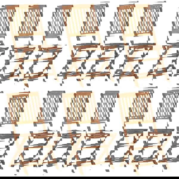 Berkfield Folding Garden Chairs 6 pcs Solid Acacia Wood