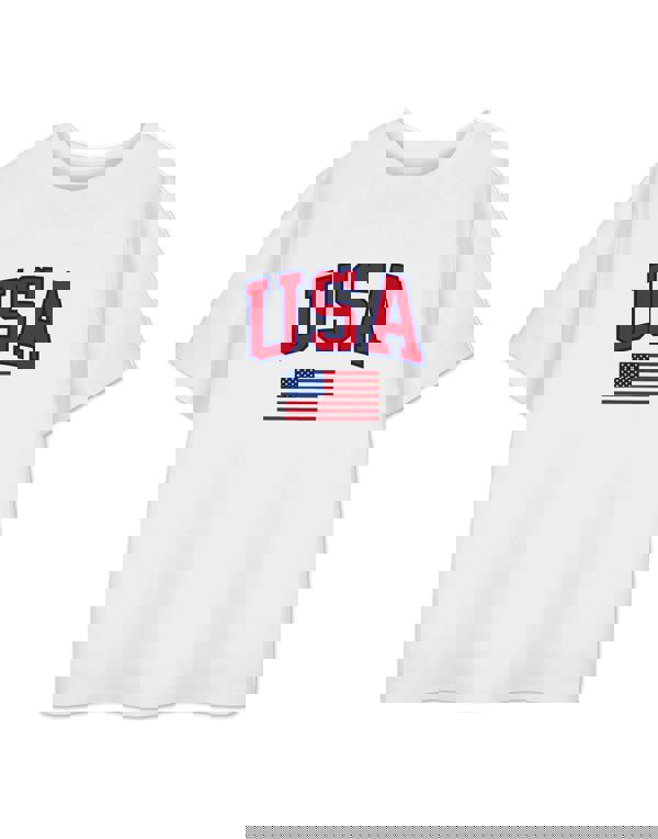 Show Me The Merch Unisex Kids White USA Short Sleeved T-Shirt