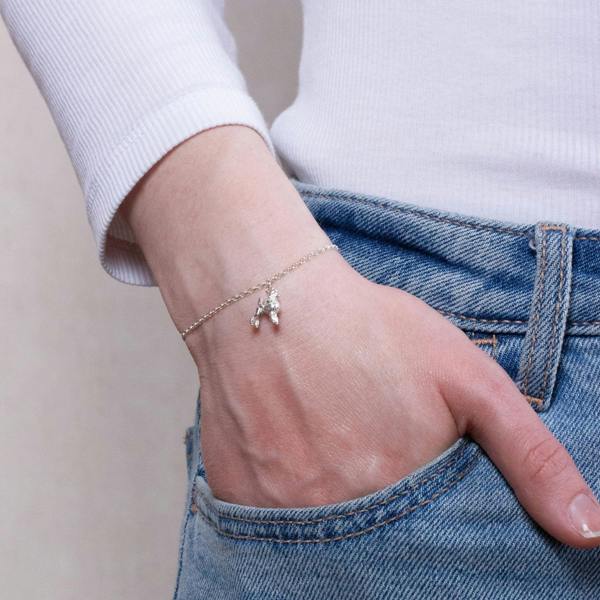 Poodle Chain Bracelet - Personalised - Sterling Silver - MYLEE London