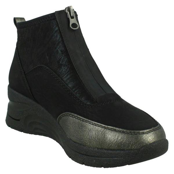 Rieker Ladies Rieker Wedge Heel Casual Front Zip Trainer Boots N9362