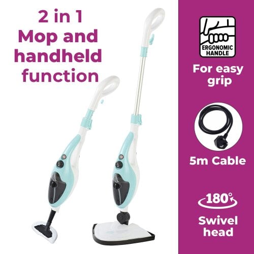 Neo Blue 10 in 1 1500W Hot Steam Mop Cleaner and Hand Steamer