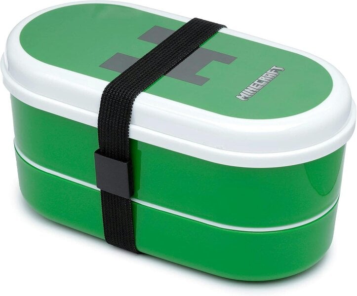 Puckator Minecraft Creeper Stacked Bento Lunch Box with Fork & Spoon