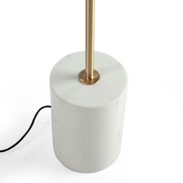 Angel Cerdá Floor Lamp in White Marble, Golden Steel and White Glass 8048