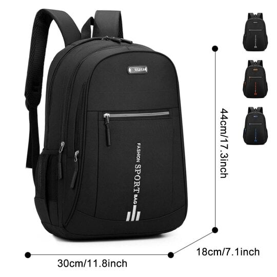 Havendro Black Backpack Rucksack Large Upgraded Mens Womens Bag Travel Work School Sports