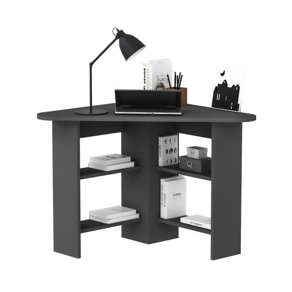 Destina Home Corner Computer Desk with Shelves-Gredos