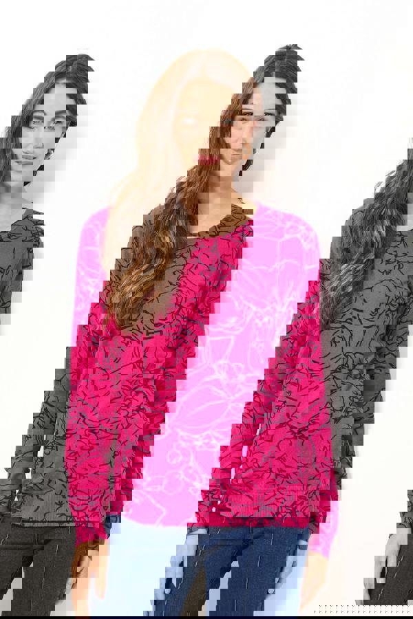 Floral Outline Knit Jumper