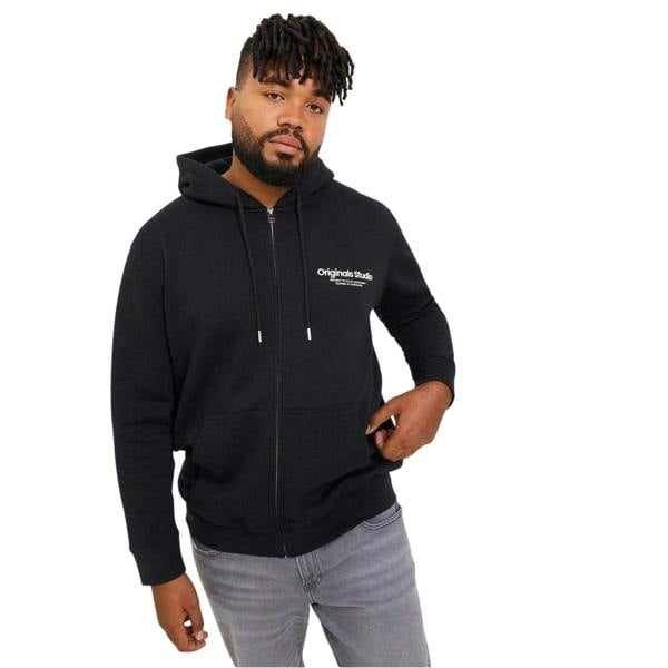 Jack And Jones Mens Vester Full Zip Hoodie - Black - 