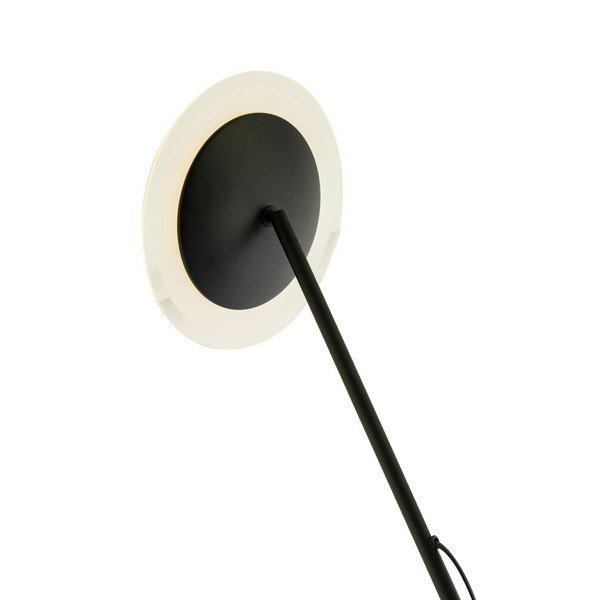 LED Black Switched Uplighter Floor Lamp with Frosted White Polycarbonate Shade Image 3