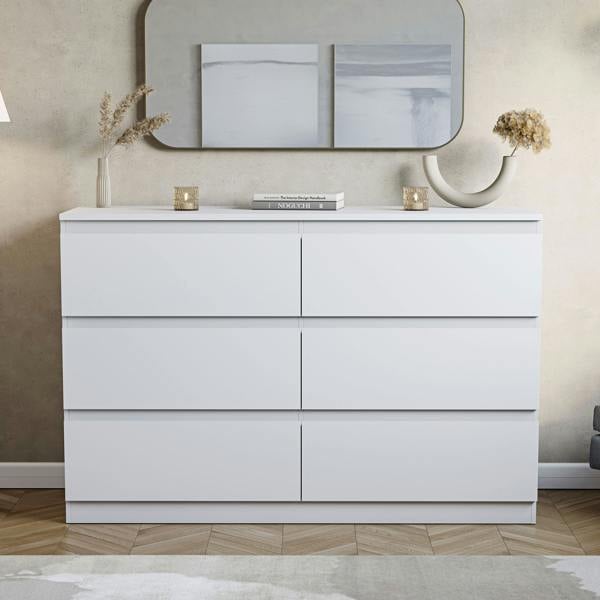 Vida Designs Denver 6 Drawer Chest, Black