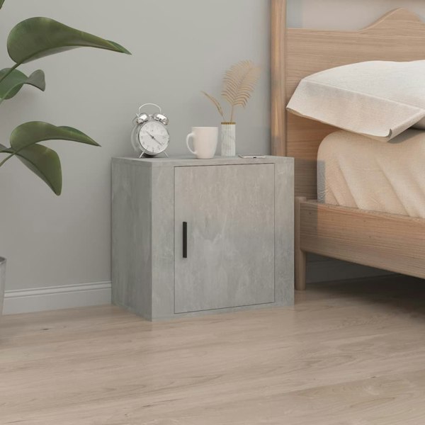Berkfield Wall-mounted Bedside Cabinet Concrete Grey 50x30x47 cm