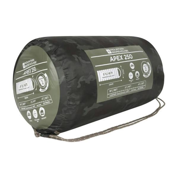 Mountain Warehouse Apex Camo Square Midseason Sleeping Bag - Dark Khaki - 