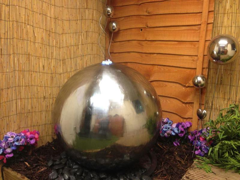 Tranquillity Water Features 75cm Stainless Steel Sphere Modern Metal Water Feature