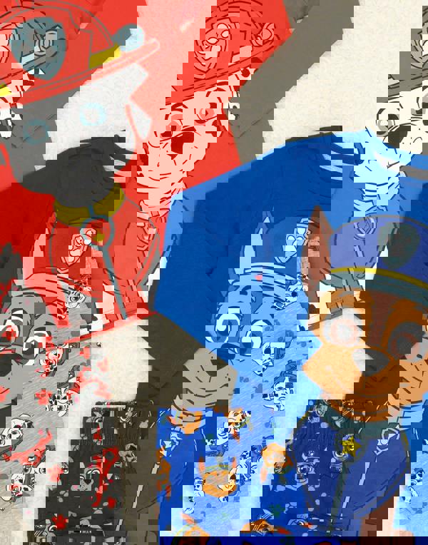 Paw Patrol Unisex Kids Multicoloured Character Placement & All-Over Print Long Sleeve Long Leg Pyjama Set