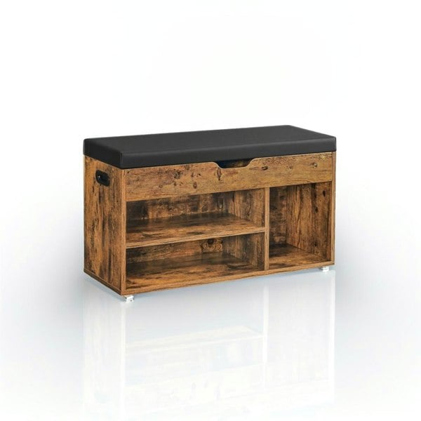 Modcraft Shoe Bench with Cushion and 3 Compartments Storage