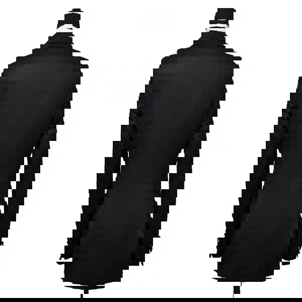 David WeJ Atticus Double Breasted Jacquard Velvet Peak Lapel Tuxedo- Black