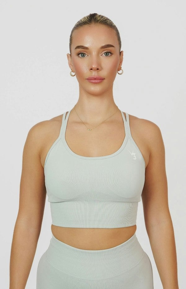 V3 Apparel Form Seamless Strappy Sports Bra - Light Grey