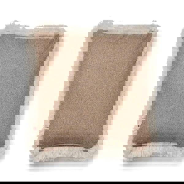 Long-Wool Sheepskin Cushion | 52x52 cm Beige/Linen