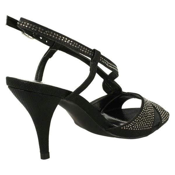 Anne Michelle Ladies Anne Michelle Diamante Strappy Heeled Sandals Dazzle