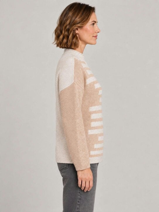 VIZ-A-VIZ Geometric Intarsia Jumper