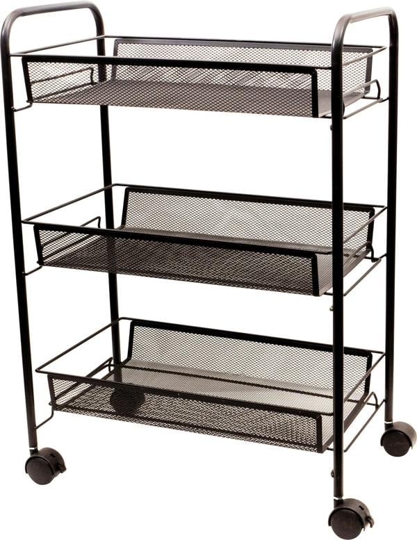St Helens Metal Shelf Trolley, Black