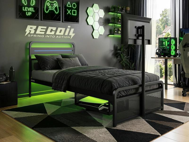 Recoil Panther Metal TV Bed with Storage