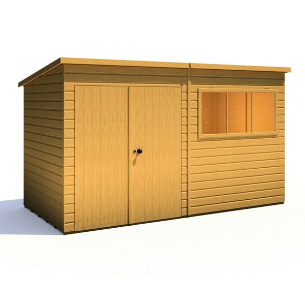 Shire Ranger 12x6 Double Door Premium Pent interlock Shiplap Shed - Best Shed