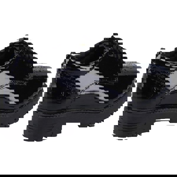 Hush Puppies Jayne Patent SNR Leather Girls's Black Lace-Up Shoes