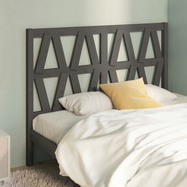 Berkfield Bed Headboard Grey 146x4x100 cm Solid Wood Pine