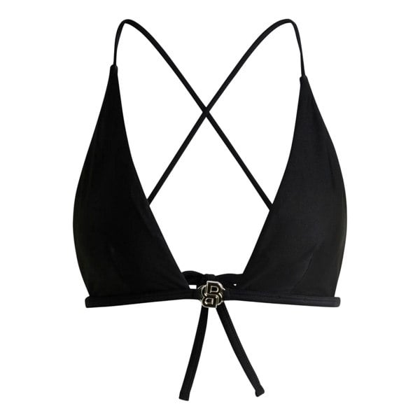 Boss Womens Double B Monogram Bikini Top - Black