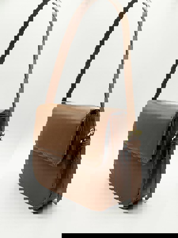 SVNX Rounded Cross Body Bag in Brown