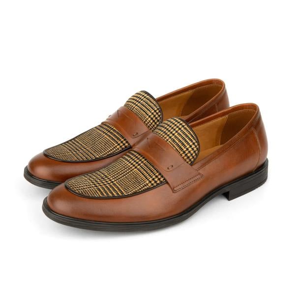 Embassy London Gosselin - Brown & Brown Check - Men's Leather Loafer