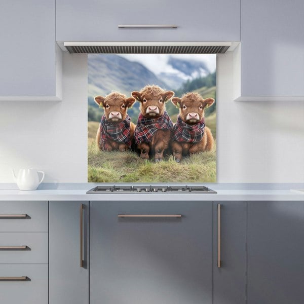 Warren Reed - Designer Trio Of Baby Highland Cows Kitchen Splashback