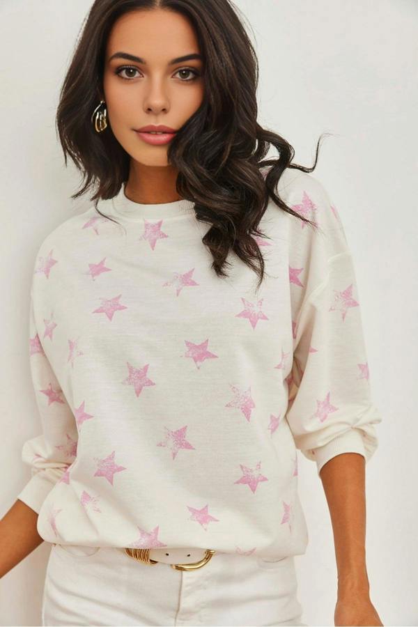 Hoxton Gal Basic Soft-Textured Oversized Sweatshirt