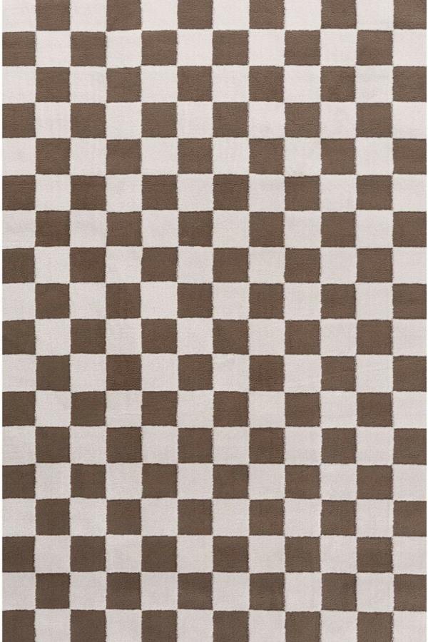 Loft Checkerboard Brown Rug, Underfloor heating.