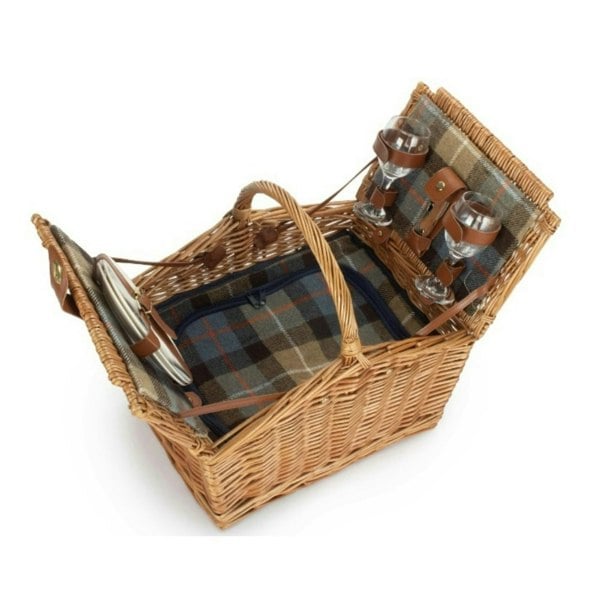 Slope-Sided Fitted Wicker Picnic Basket