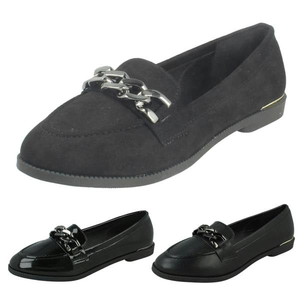 Spot On Ladies Spot On Smart Slip On Loafers F80545