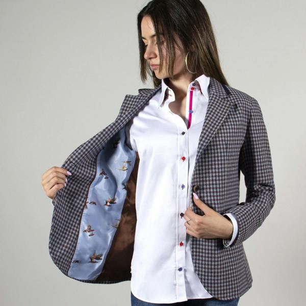 CALIFORNIA DOGTOOTH WOMENS JACKET - Premium Men's Patterned Shirt by Claudio Lugli | Bold Design, Tailored Fit, Best Printed Shirts