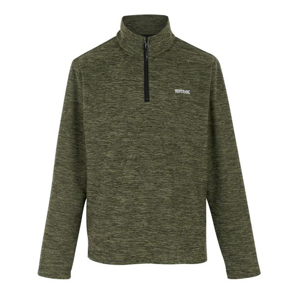 Regatta Mens Thompson Marl Half Zip Fleece Jacket - Oil Green - 