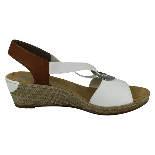 Rieker Ladies Rieker Wedge Heeled Sandals 624H6