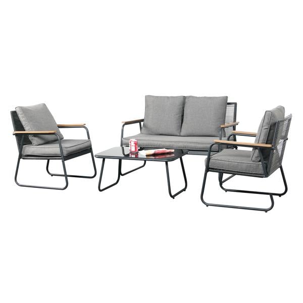 Kendal modern 4 Piece Garden Rattan Set - Madefor.Living