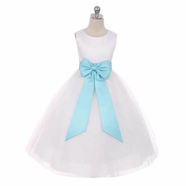 Kids Dreams Classic Dolly Dress - Aqua Sash