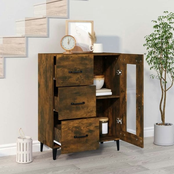 Berkfield Sideboard Smoked Oak 69.5x34x90 cm Engineered Wood