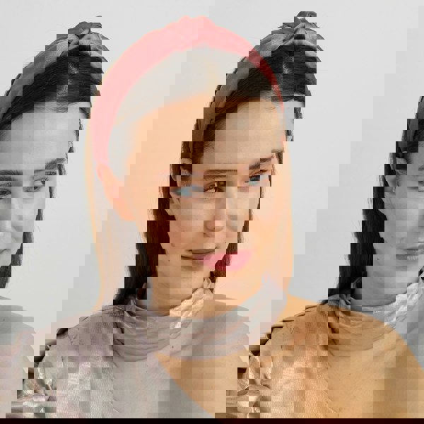 pink knot headband wedding guest