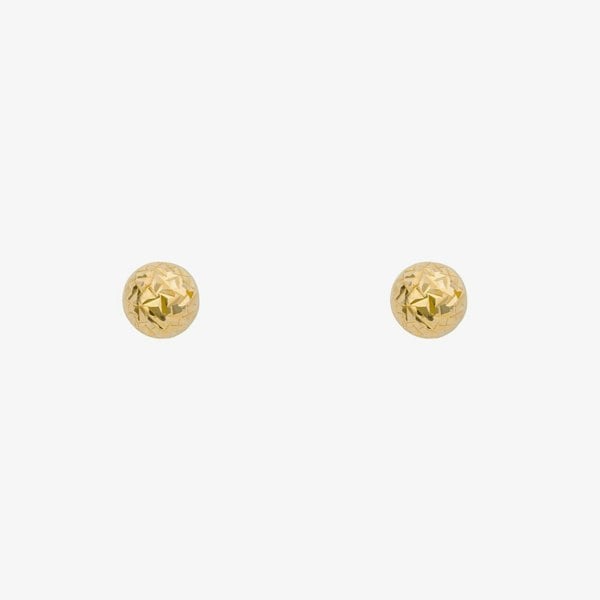 T. H. Baker 9ct Yellow Gold Texture Ball Stud Earrings GE2426