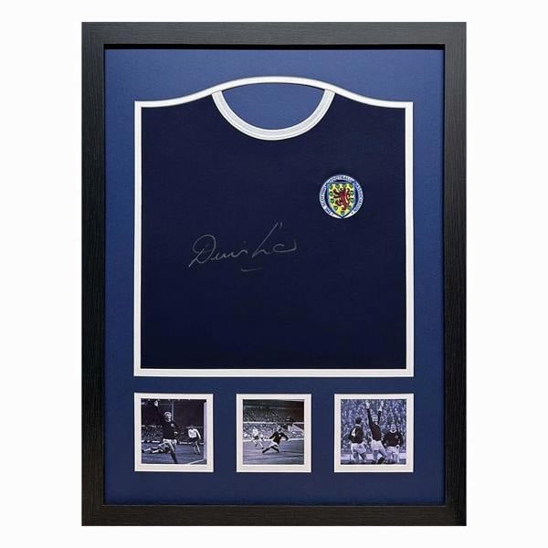 Unbranded Denis Law signed Scotland shirt