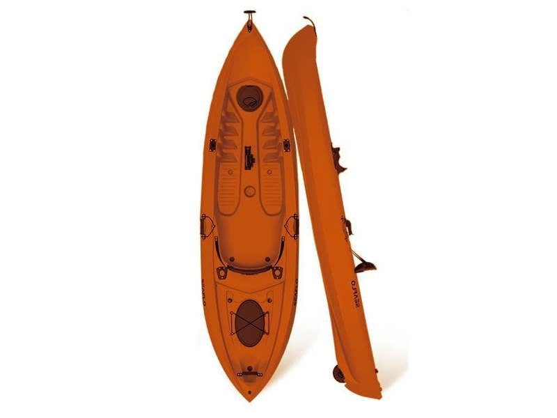 Sit On Top Fishing Kayak Single Person (3.5M Paddling Kayaking 125KG Solo Orange)