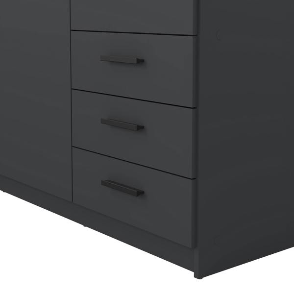 Furniture To Go Sprint Wardrobe with 3 Doors + 3 Drawers in Matt Grey