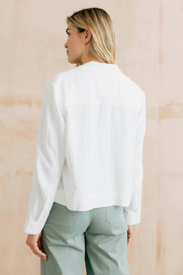 Lily & Me Grasslands Linen Blend Jacket White